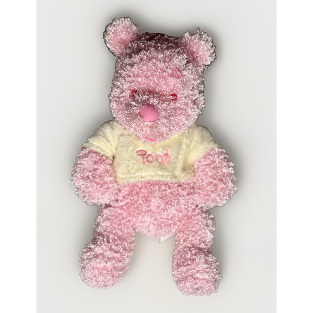 Disney Store Exclusive Gumdrop Cherry Pooh Small Pink Fuzzy Plush Bear Vintage